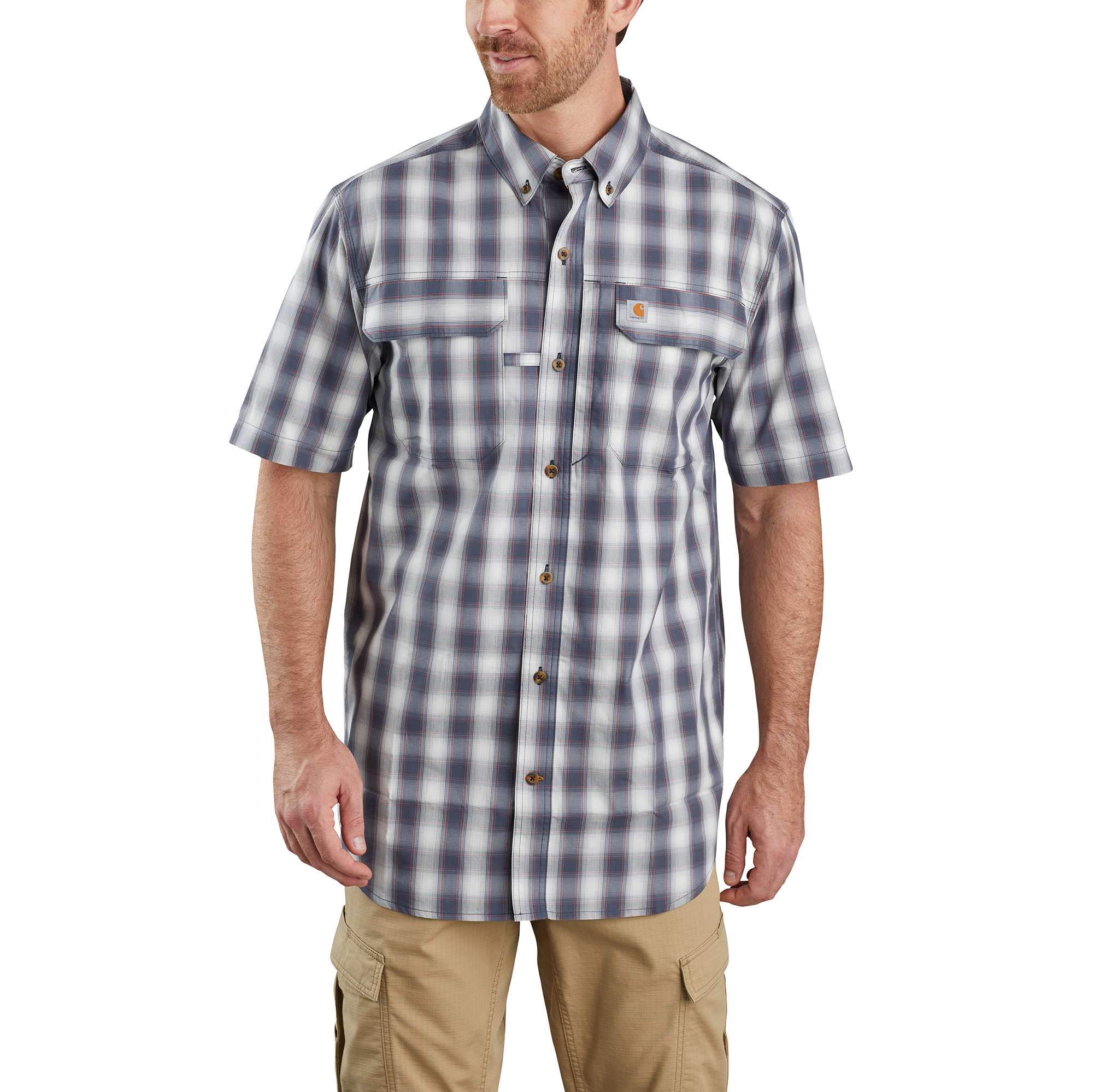 Carhartt Force® Relaxed Fit Lightweight Short-Sleeve Button-Front Plaid Shirt