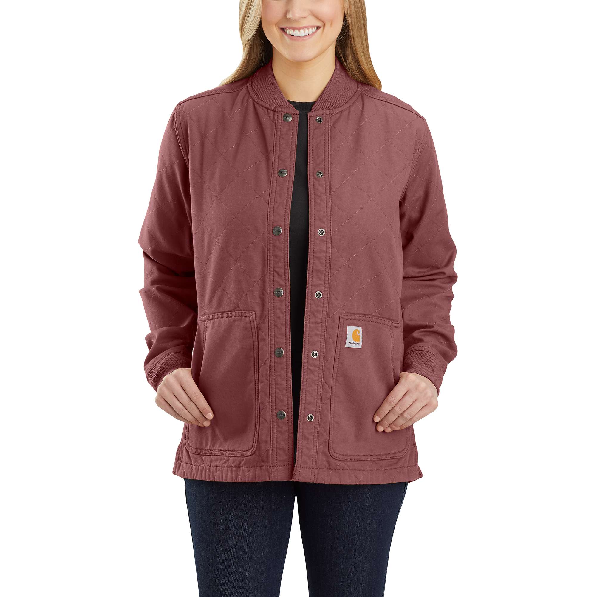 Carhartt® Relaxed Fit Canvas Snap Front Rib Collar Shirt Jac