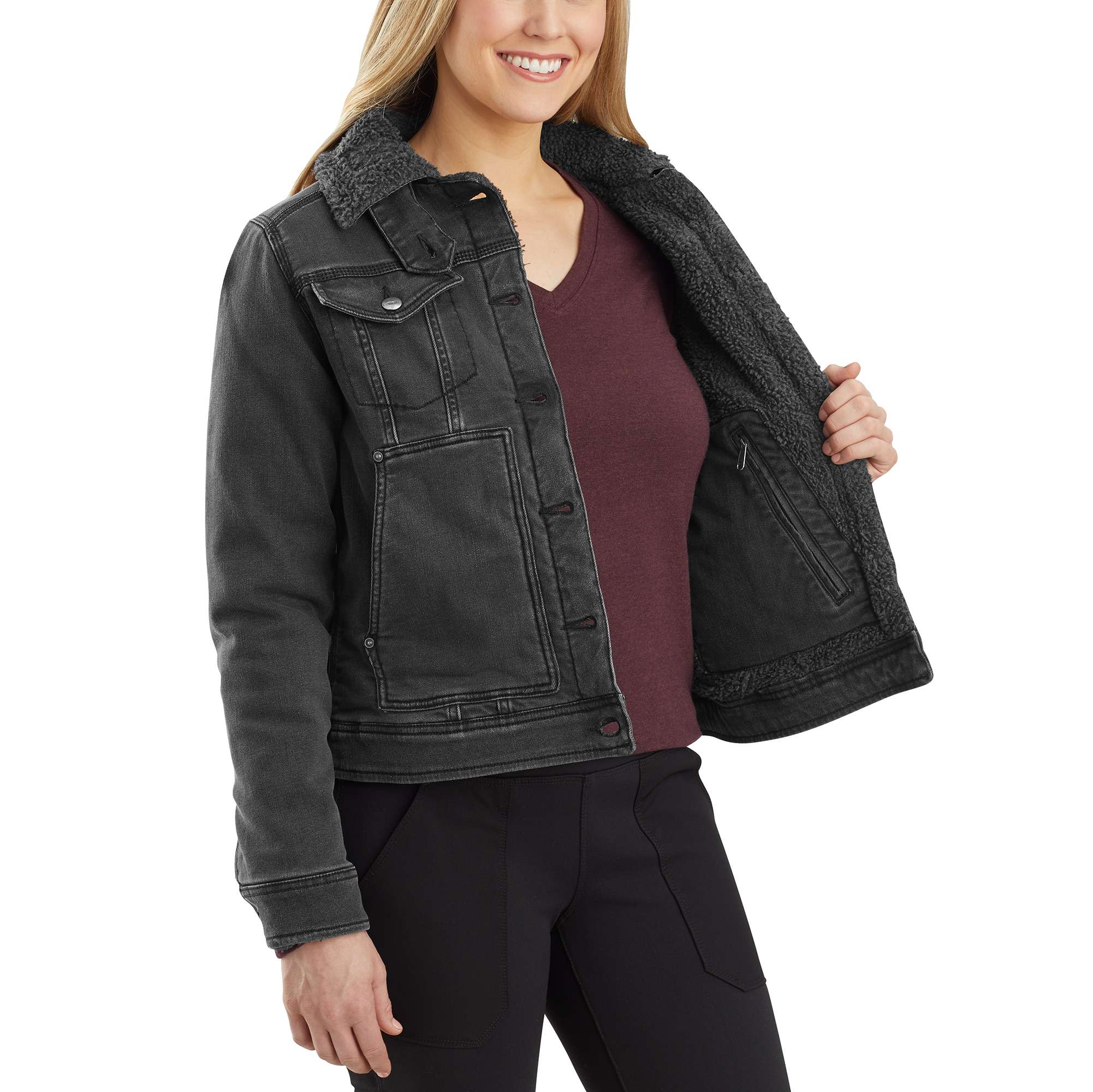 Carhartt® Rugged Flex® Denim Sherpa-Lined Jacket - Image 4