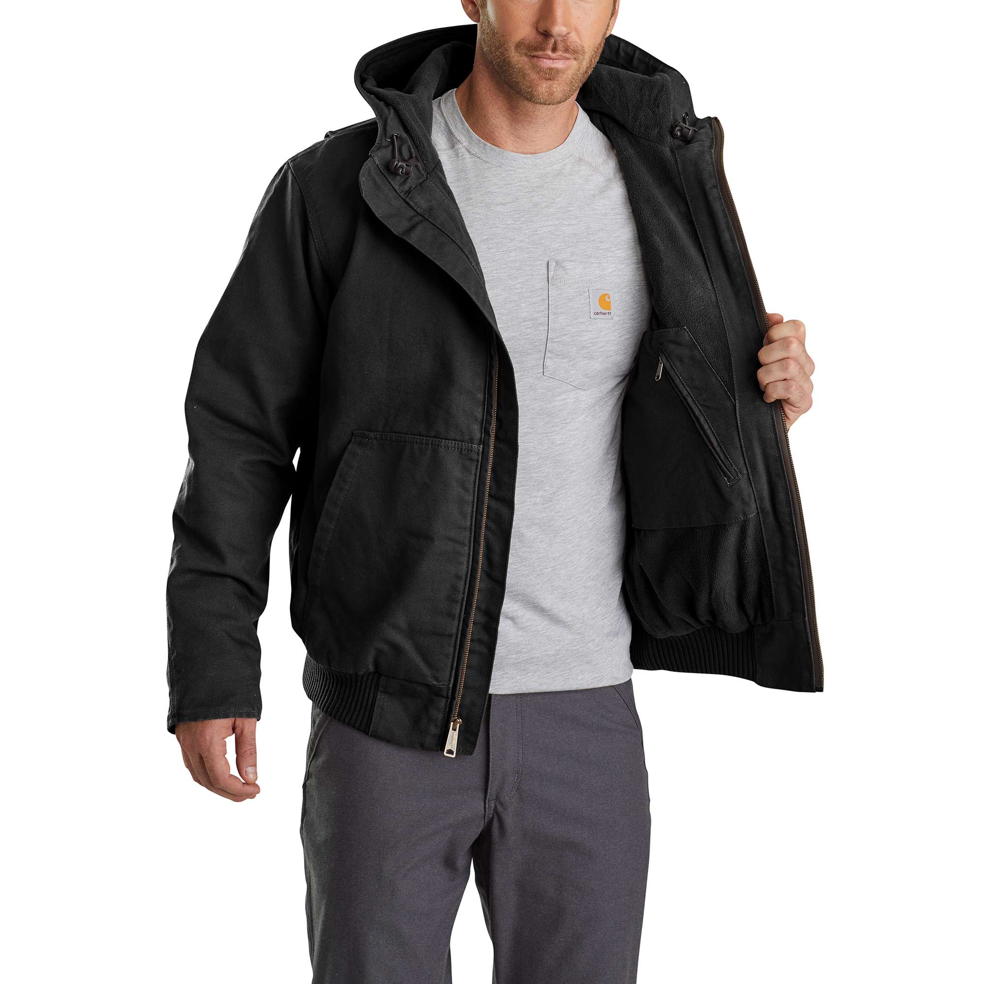 Full Swing® Loose Fit Washed Duck Fleece-Lined Active Jac - 2 Warmer Rating - Image 2