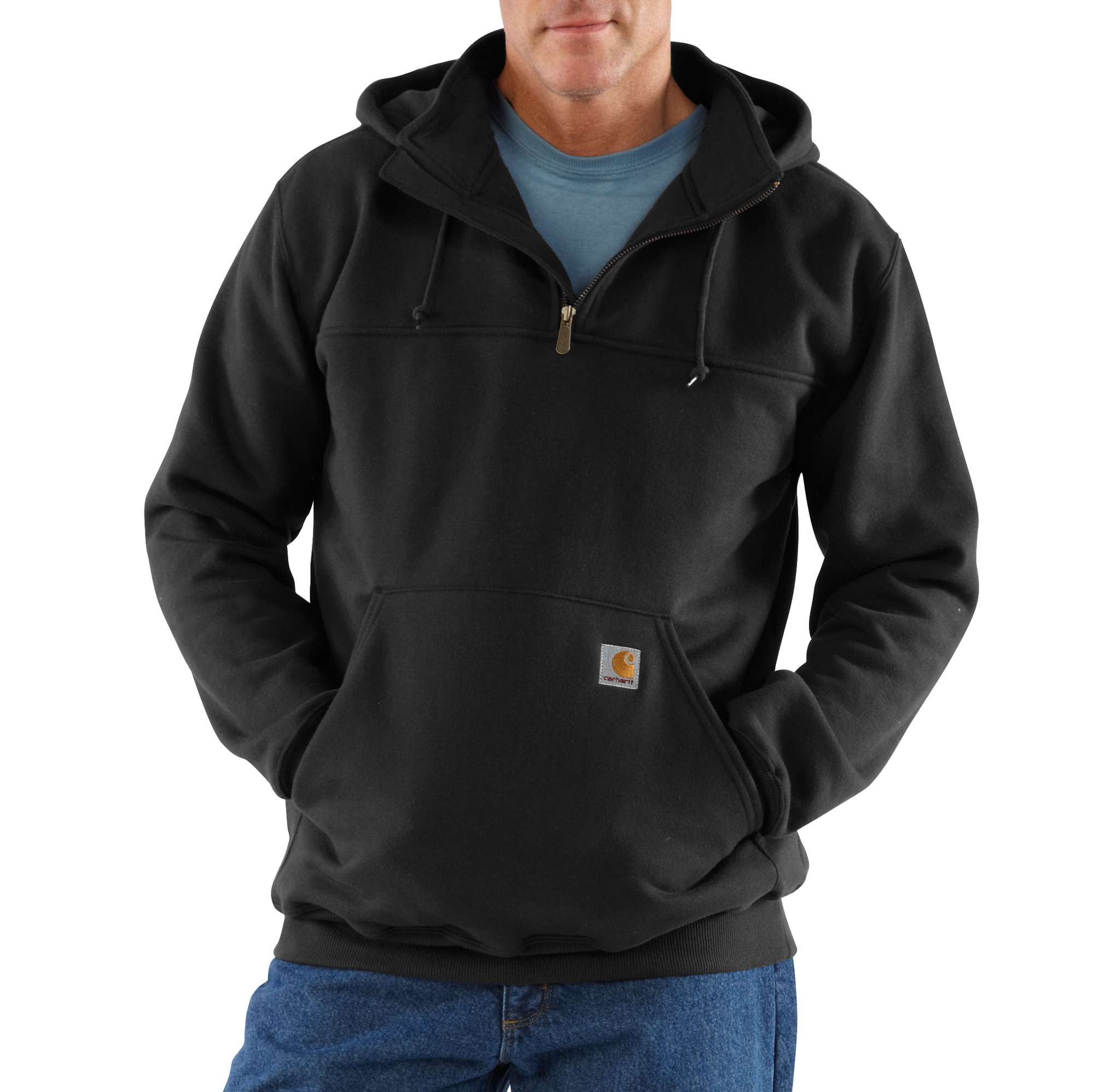 Heavyweight Hooded Zip-Mock Sweatshirt