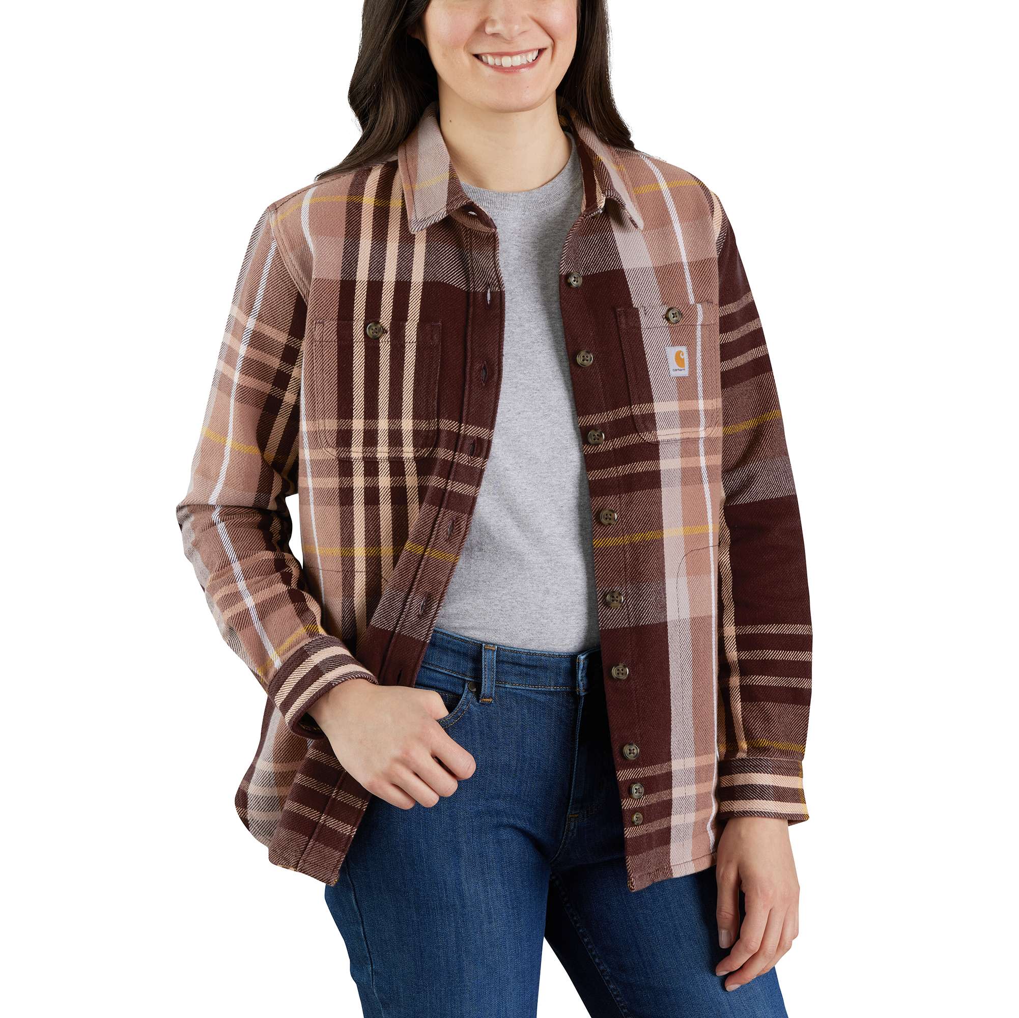 Loose Fit Heavyweight Twill Long-Sleeve Plaid Shirt