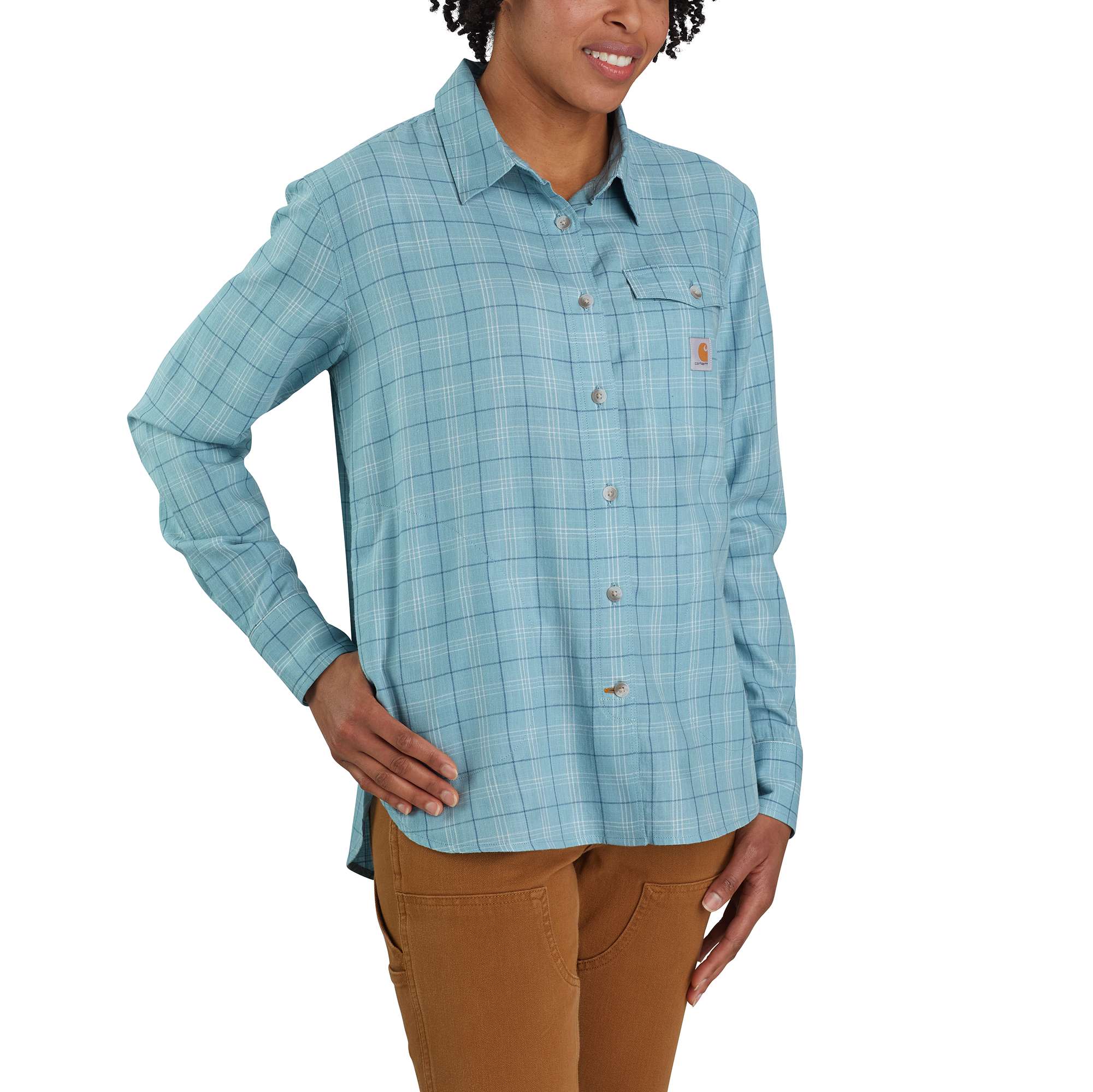 Loose Fit Lightweight Plaid Shirt