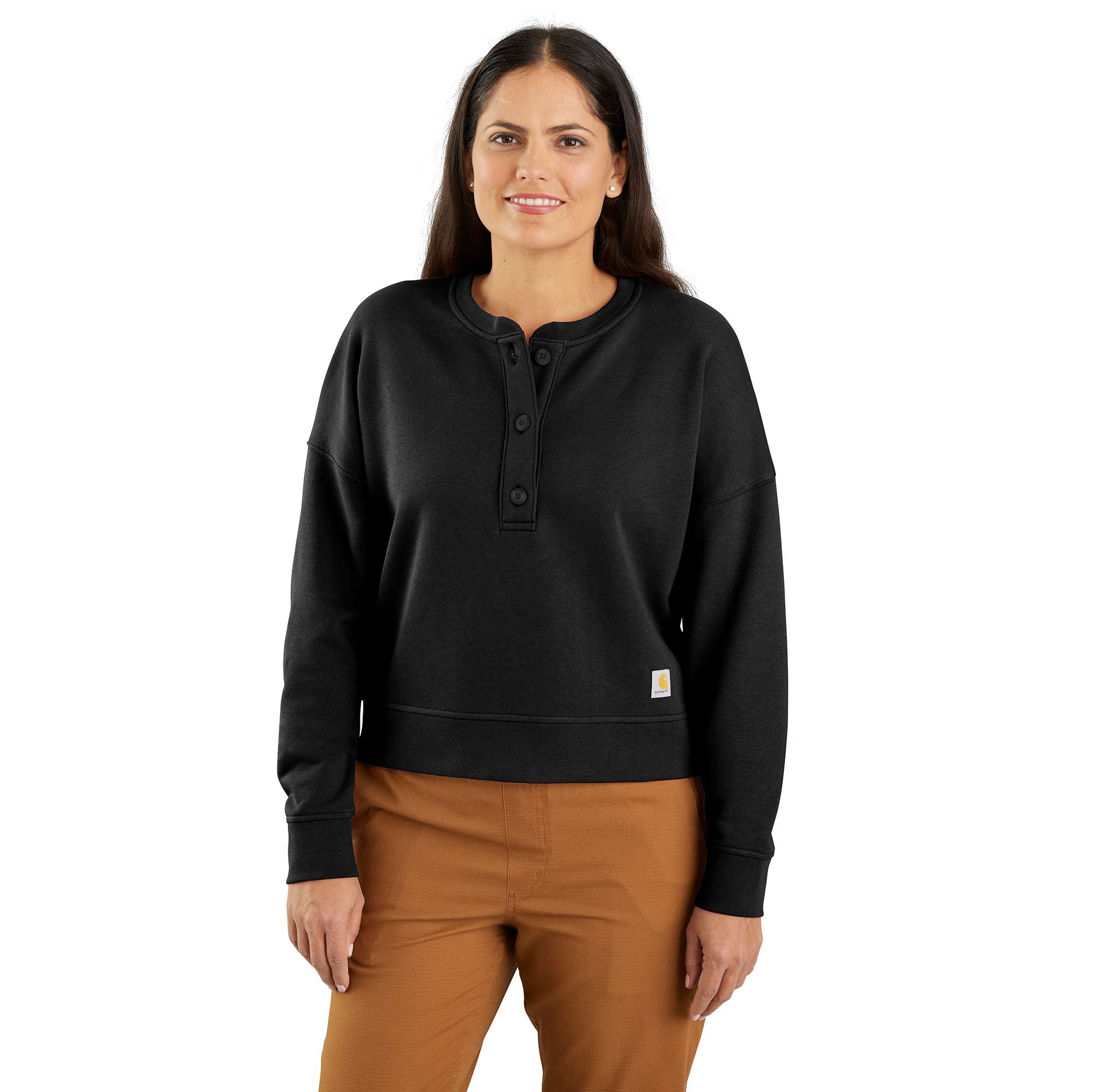 Loose Fit Midweight French Terry Henley Sweatshirt