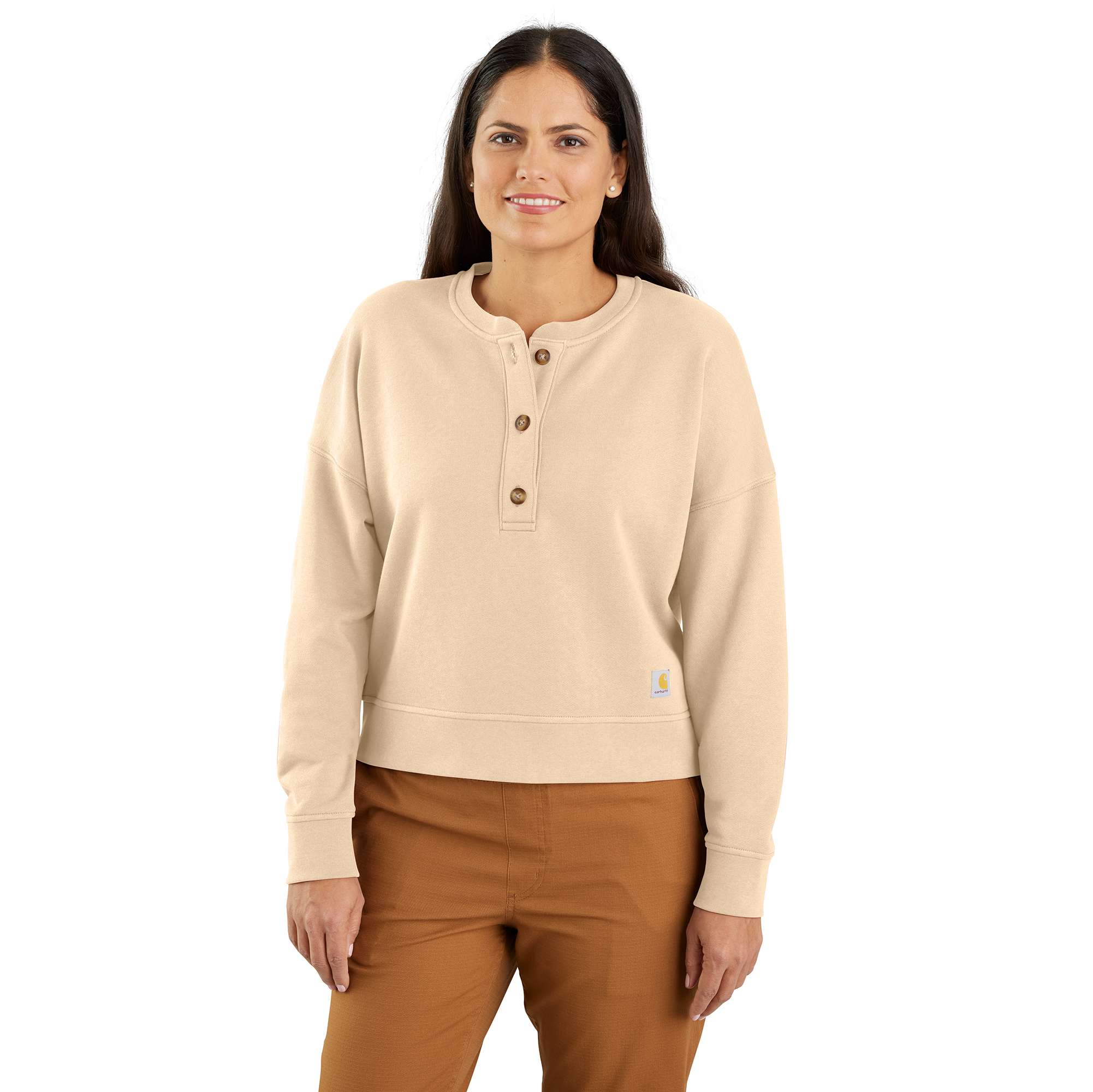 Loose Fit Midweight French Terry Henley Sweatshirt