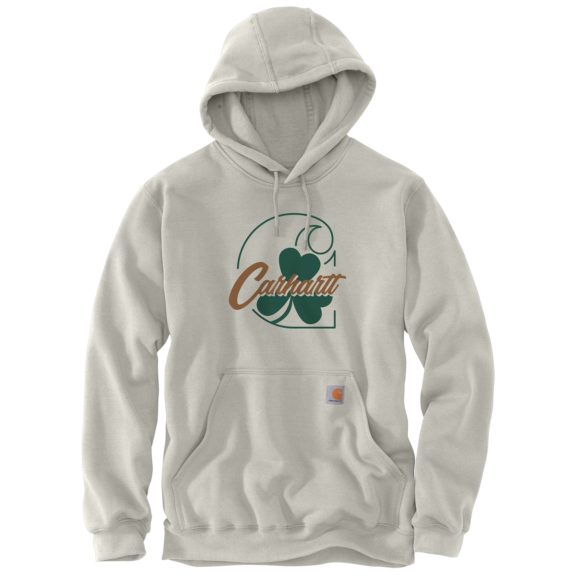 Loose Fit Midweight Hooded Shamrock Graphic Sweatshirt
