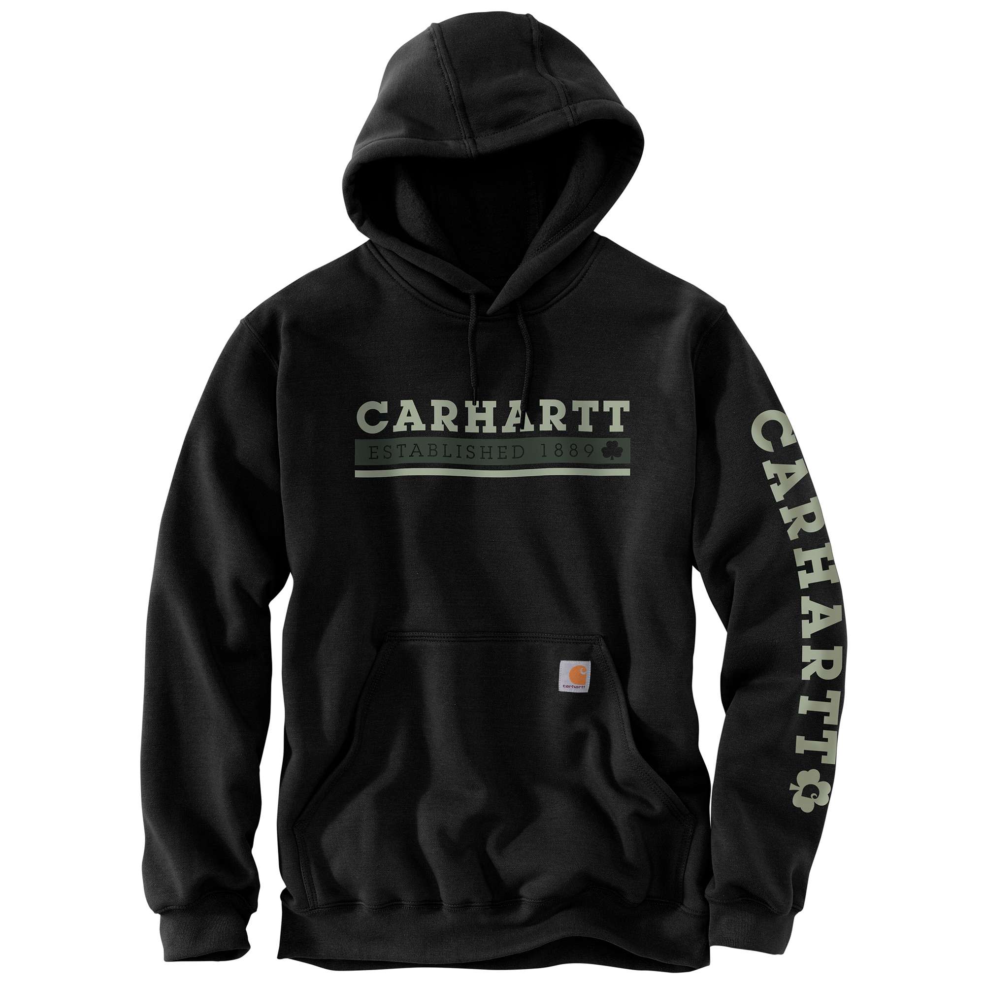 Loose Fit Midweight Hooded Shamrock Graphic Sweatshirt
