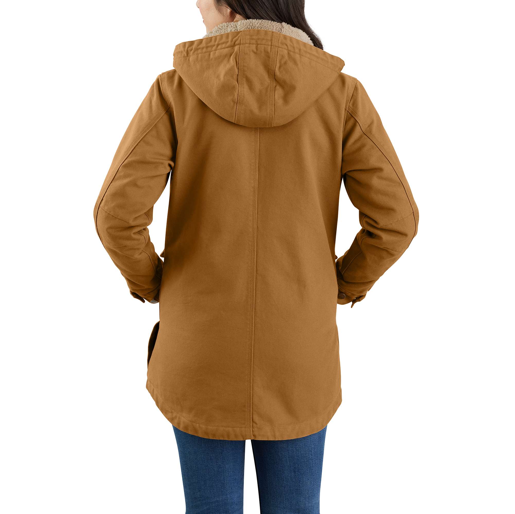 Loose Fit Washed Duck Coat - Image 3