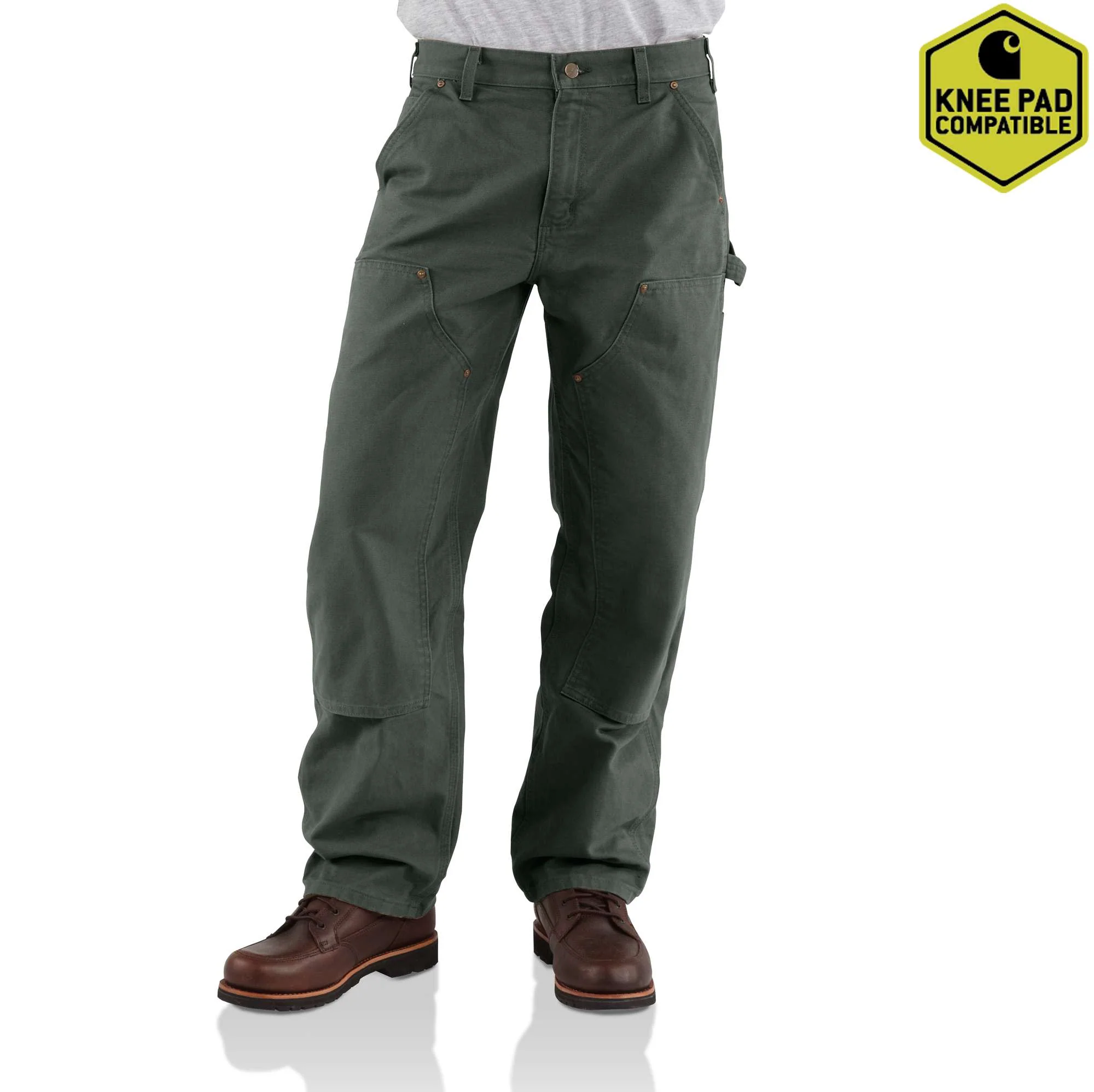 Loose Straight Washed Duck Double-Front Dungaree