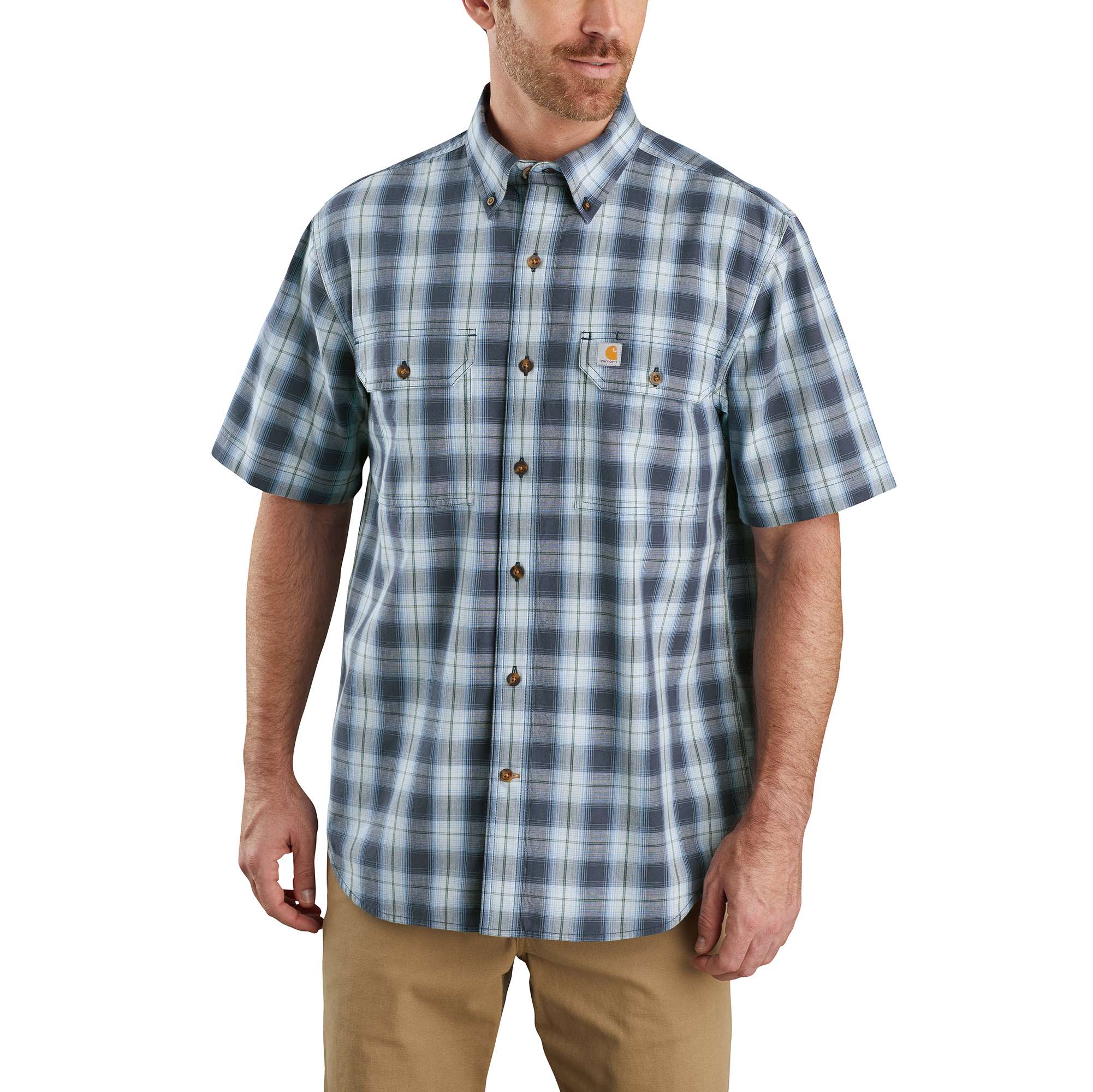 Original Fit Midweight Short-Sleeve Button-Front Plaid Shirt