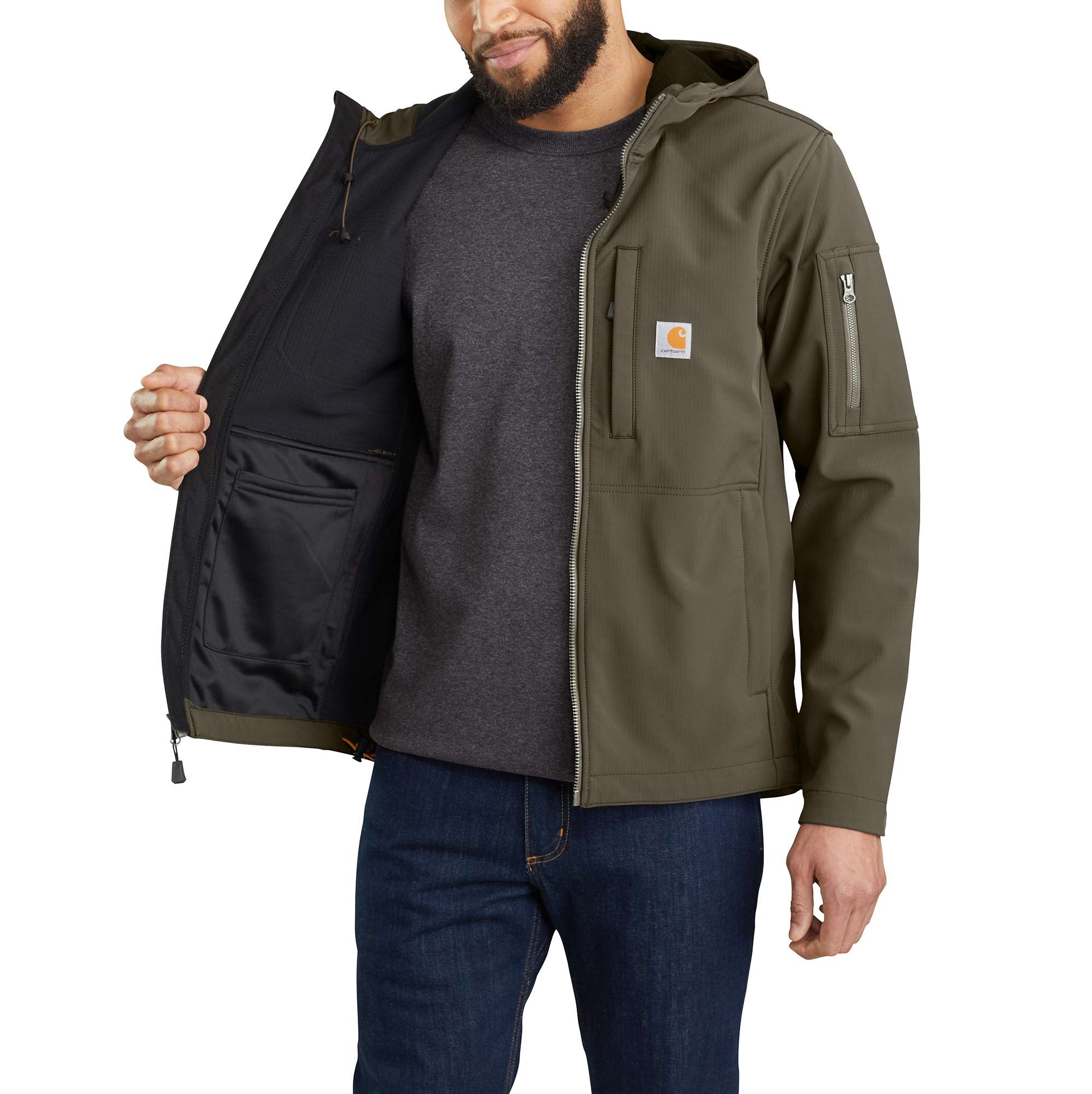 Rain Defender® Relaxed Fit Midweight Softshell Hooded Jacket - Image 4