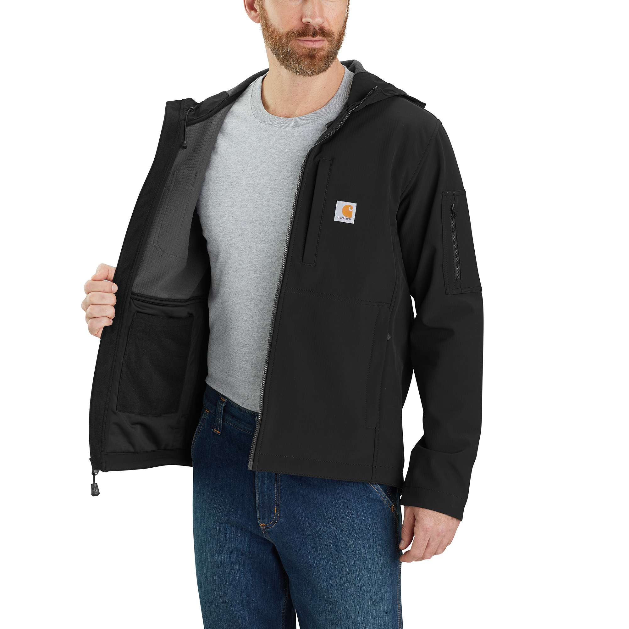 Rain Defender® Relaxed Fit Midweight Softshell Hooded Jacket - Image 4