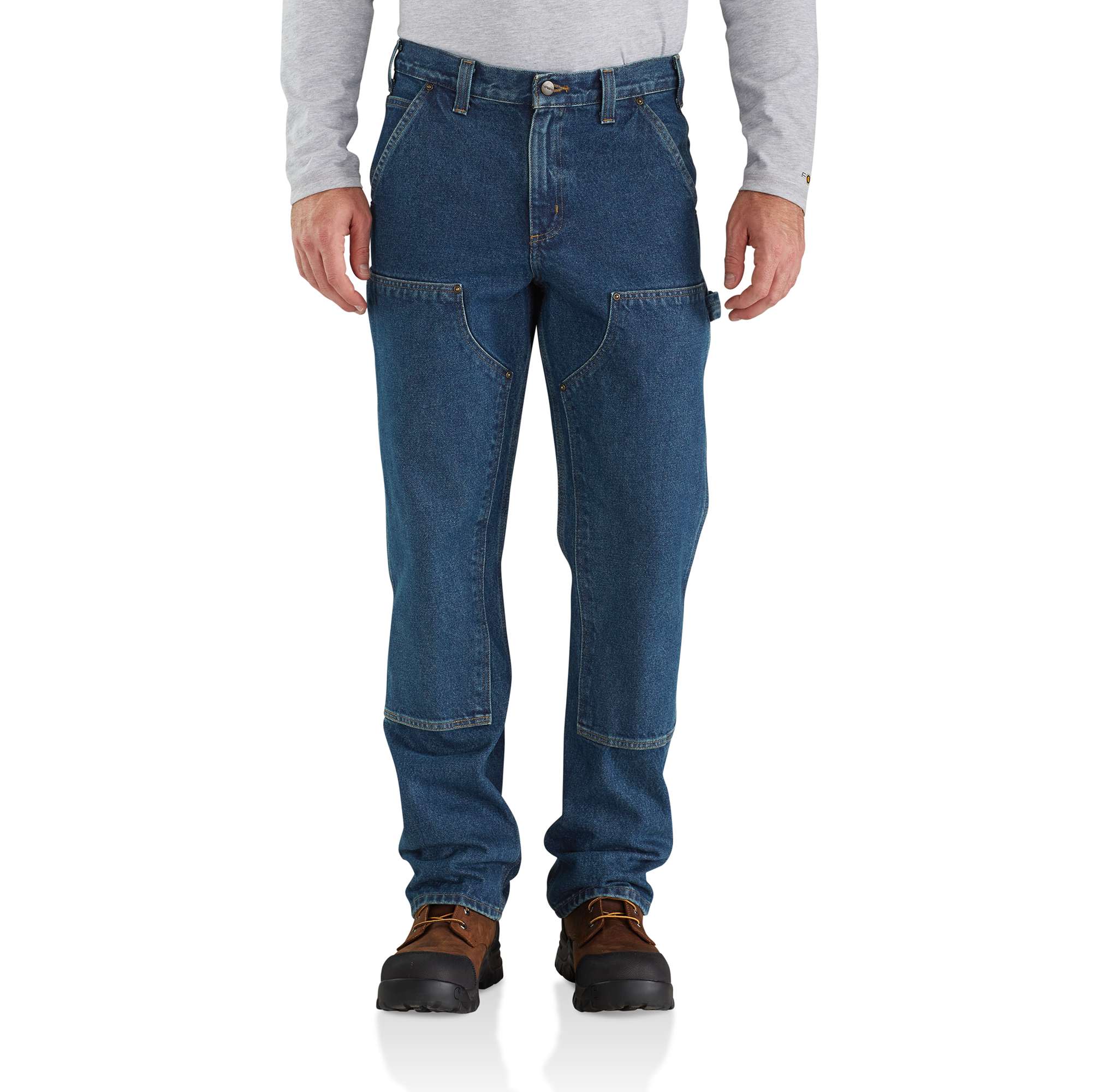 Relaxed-Fit Double-Front Washed Logger Jean