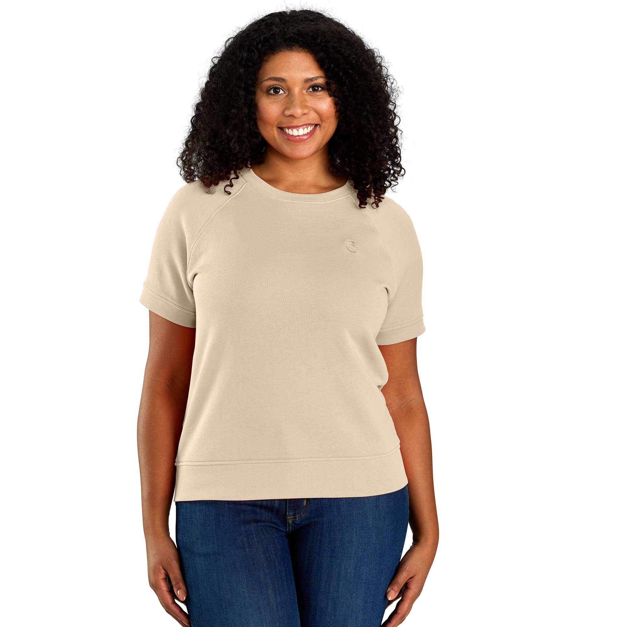 Relaxed Fit French Terry Short-Sleeve Sweatshirt