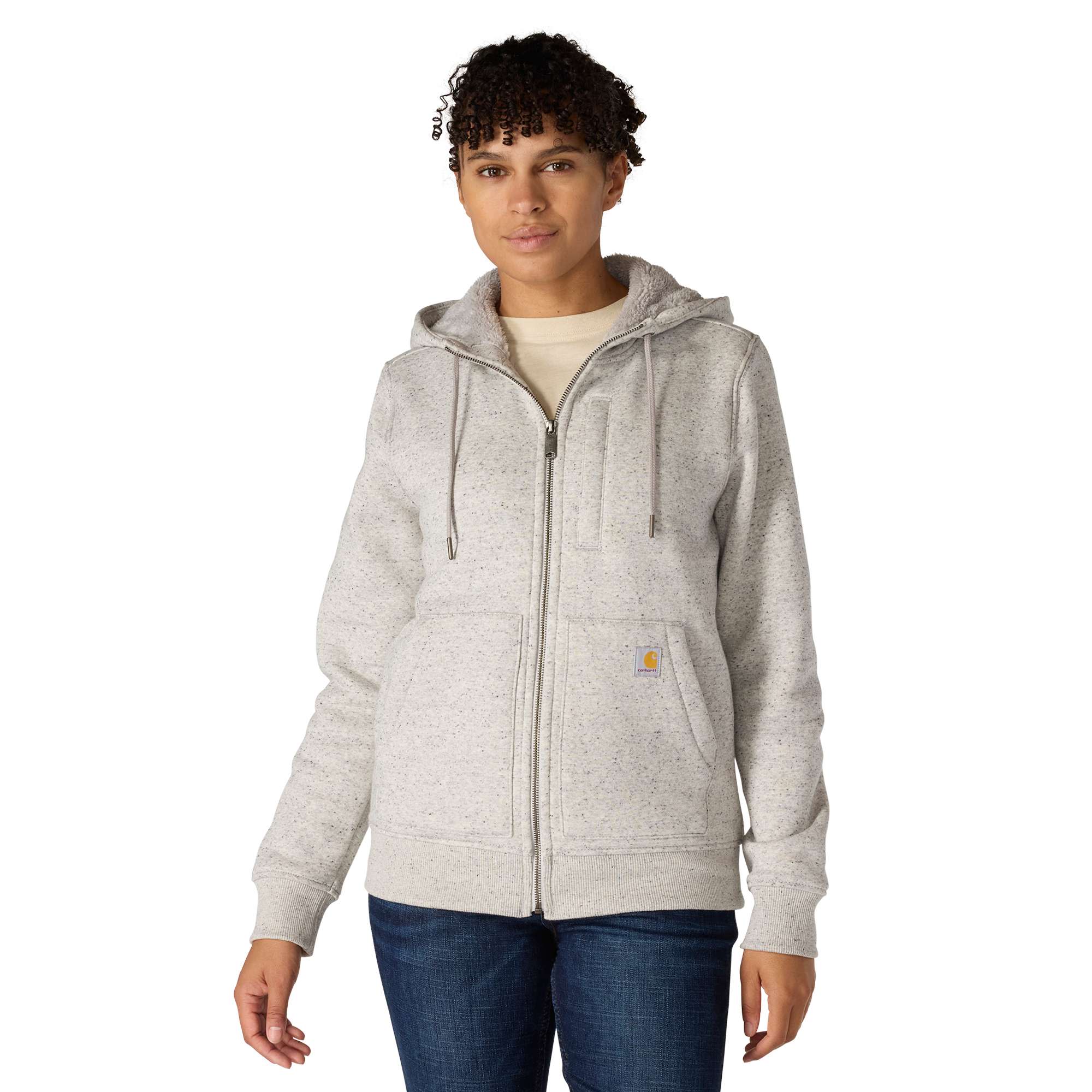 Relaxed Fit Midweight Sherpa-Lined Full-Zip Sweatshirt