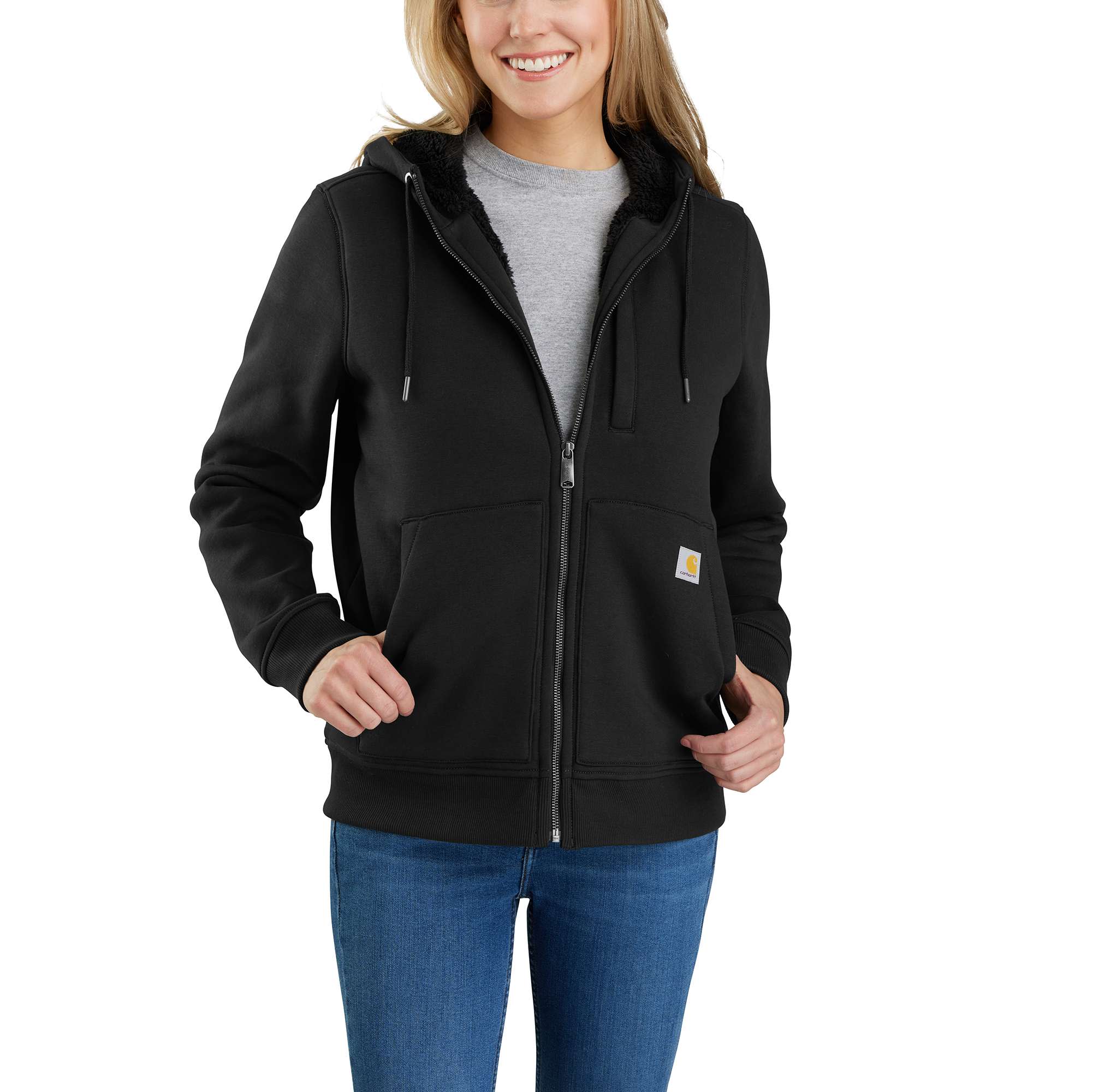 Relaxed Fit Midweight Sherpa-Lined Full-Zip Sweatshirt