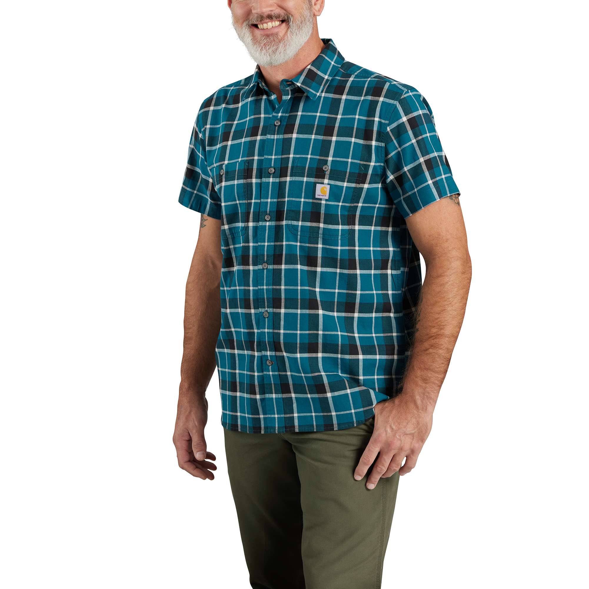 Rugged Flex™ Relaxed Fit Lightweight Short-Sleeve Plaid Shirt