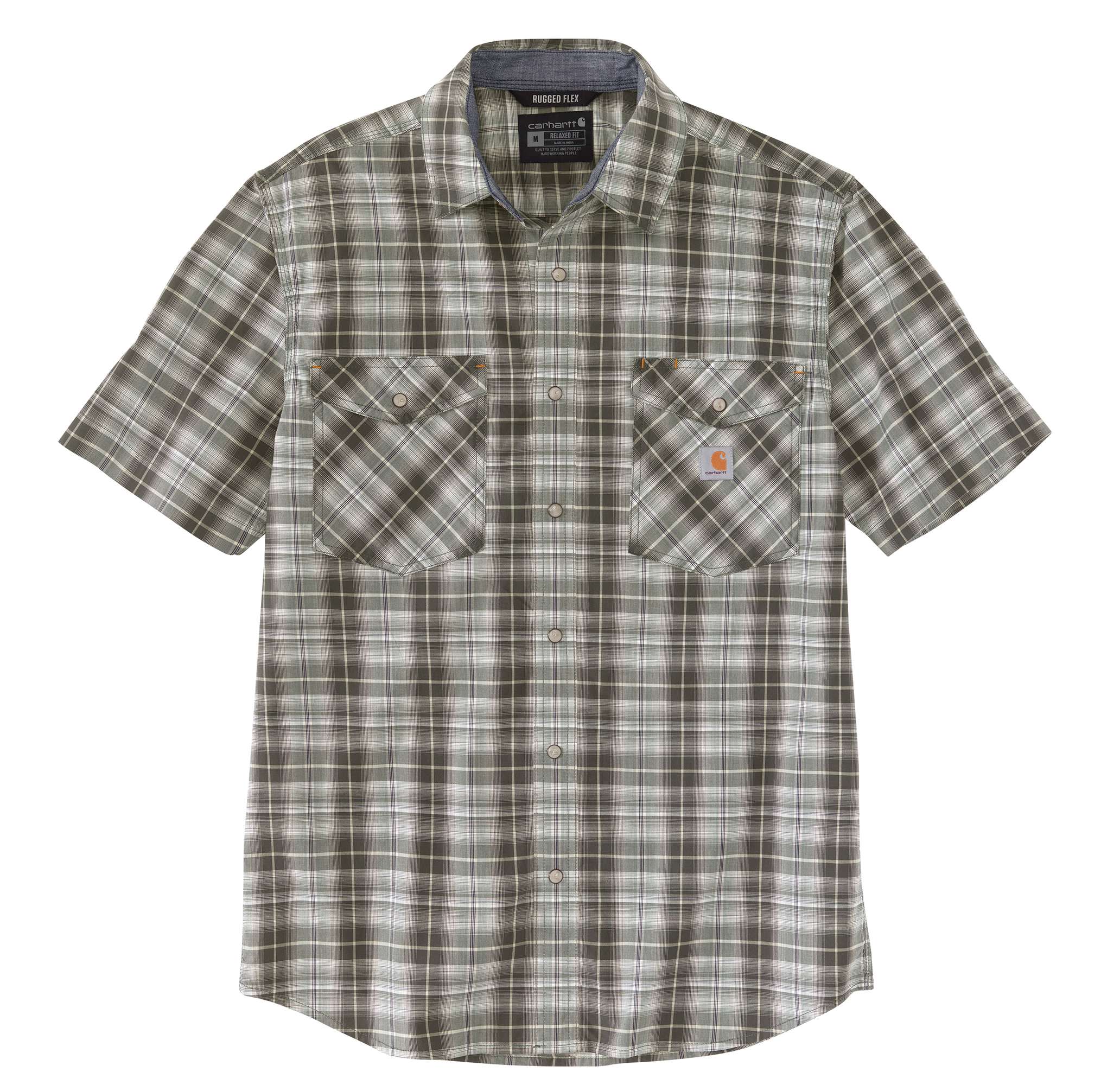 Rugged Flex® Relaxed Fit Lightweight Snap-Front Short-Sleeve Plaid Shirt
