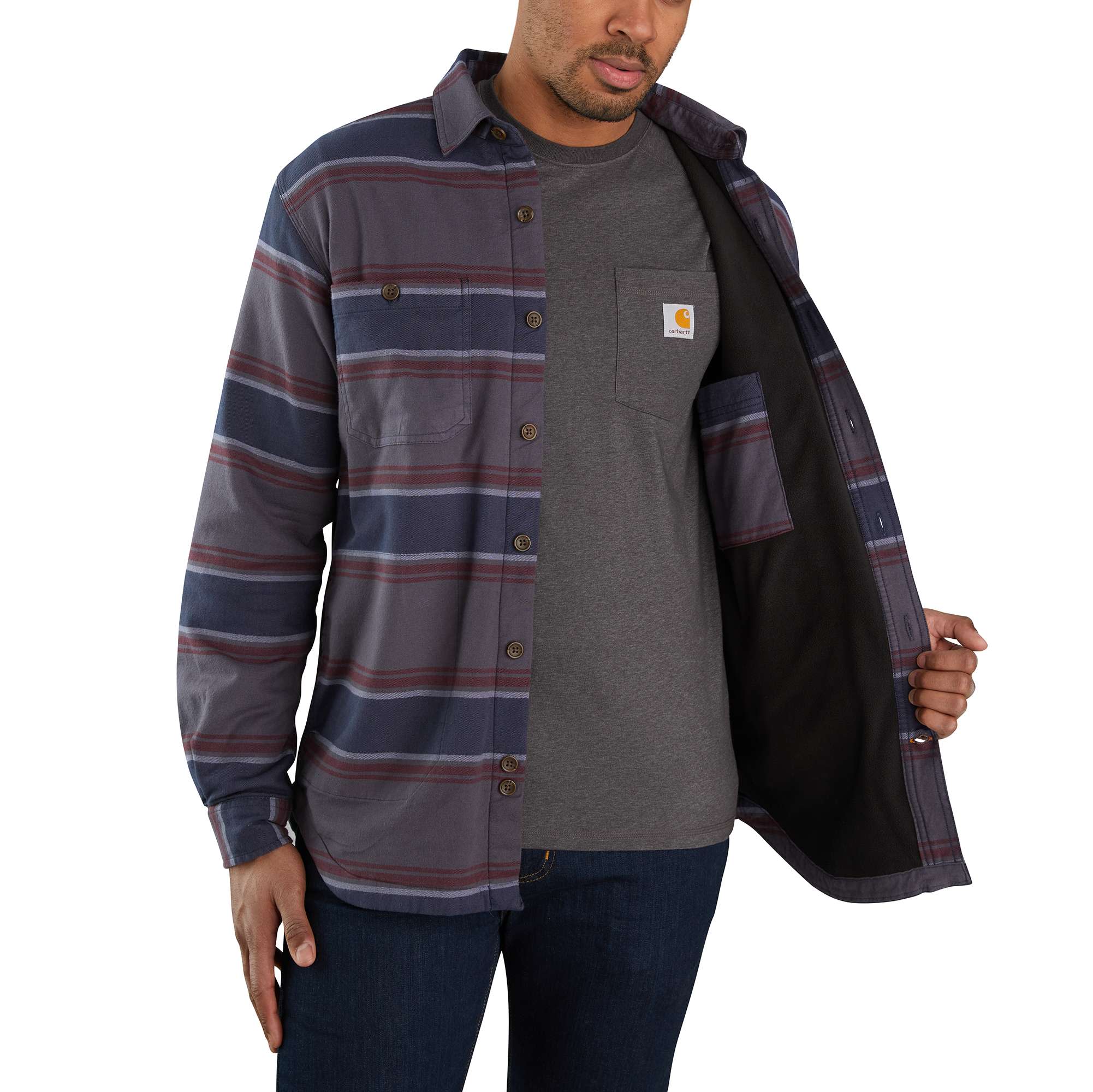 Rugged Flex® Relaxed Fit Midweight Flannel Fleece-Lined Shirt - Image 2