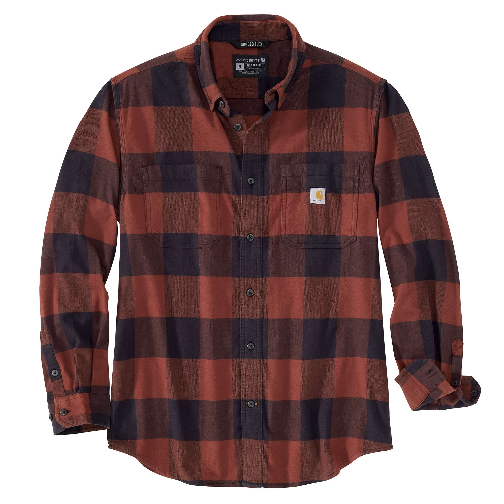 Rugged Flex® Relaxed Fit Midweight Flannel Long-Sleeve Plaid Shirt