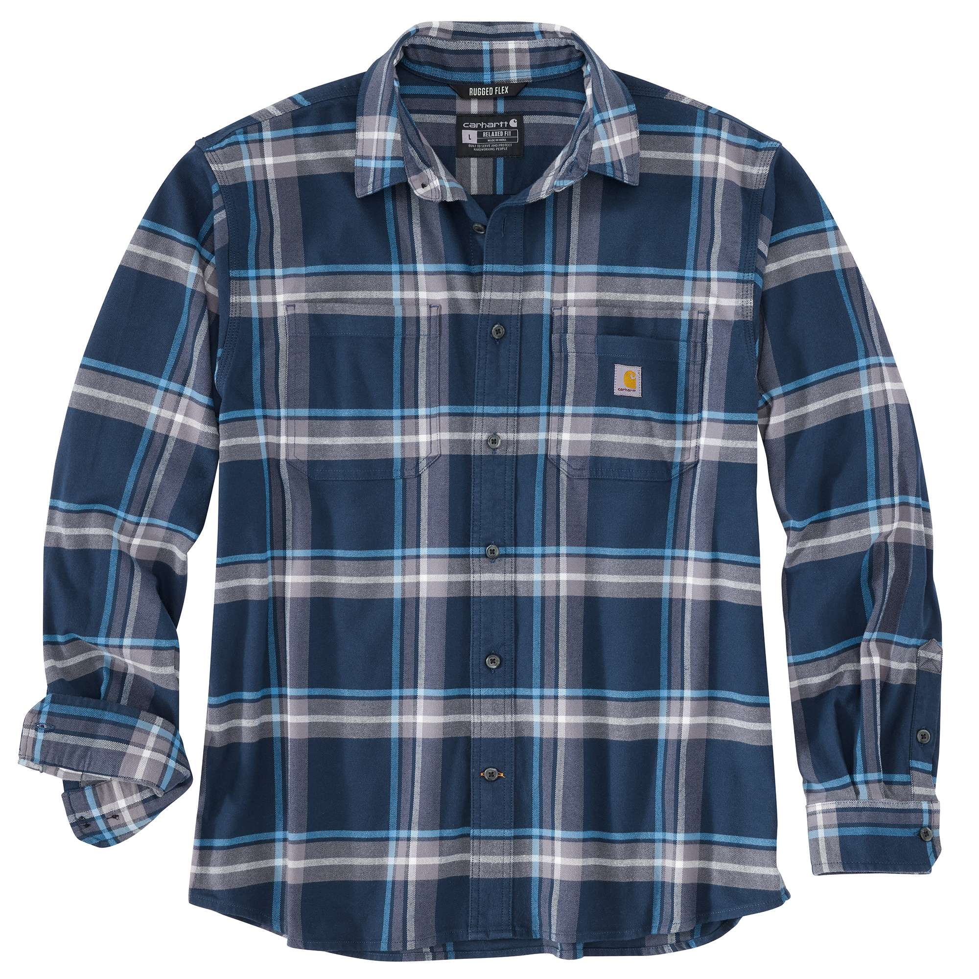 Rugged Flex Relaxed Fit Midweight Flannel Long-Sleeve Plaid Shirt