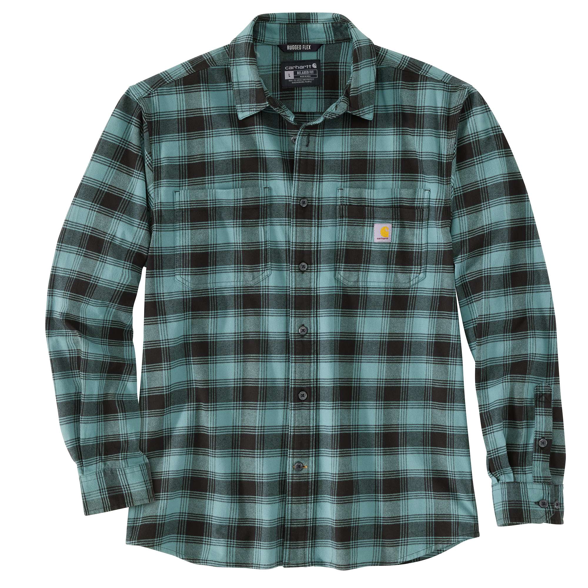 Rugged Flex Relaxed Fit Midweight Flannel Long-Sleeve Plaid Shirt