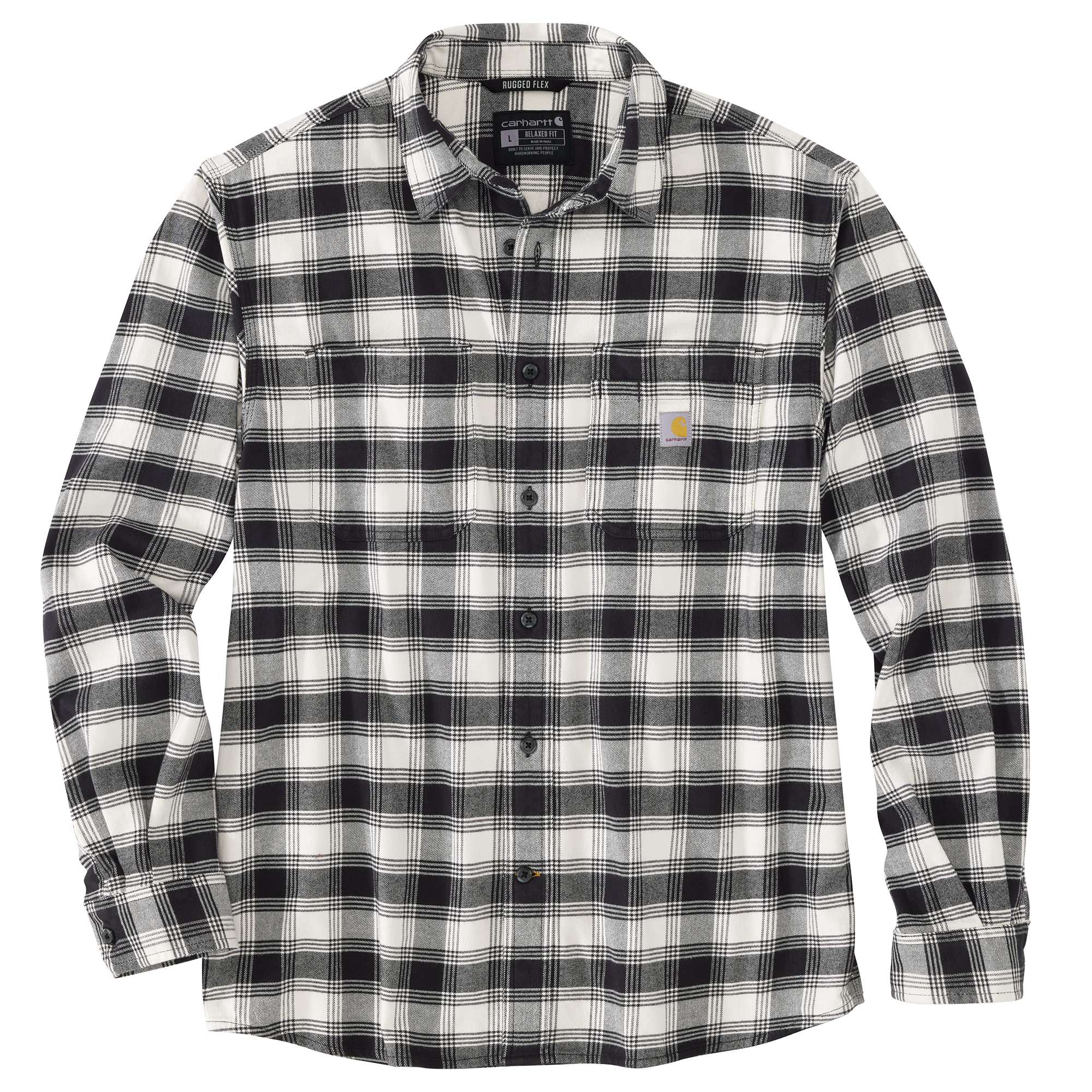 Rugged Flex Relaxed Fit Midweight Flannel Long-Sleeve Plaid Shirt