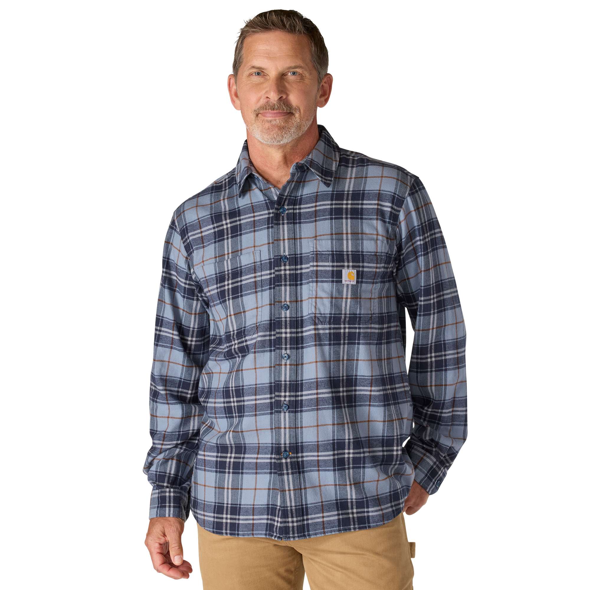Rugged Flex™ Relaxed Fit Midweight Flannel Long-Sleeve Plaid Shirt
