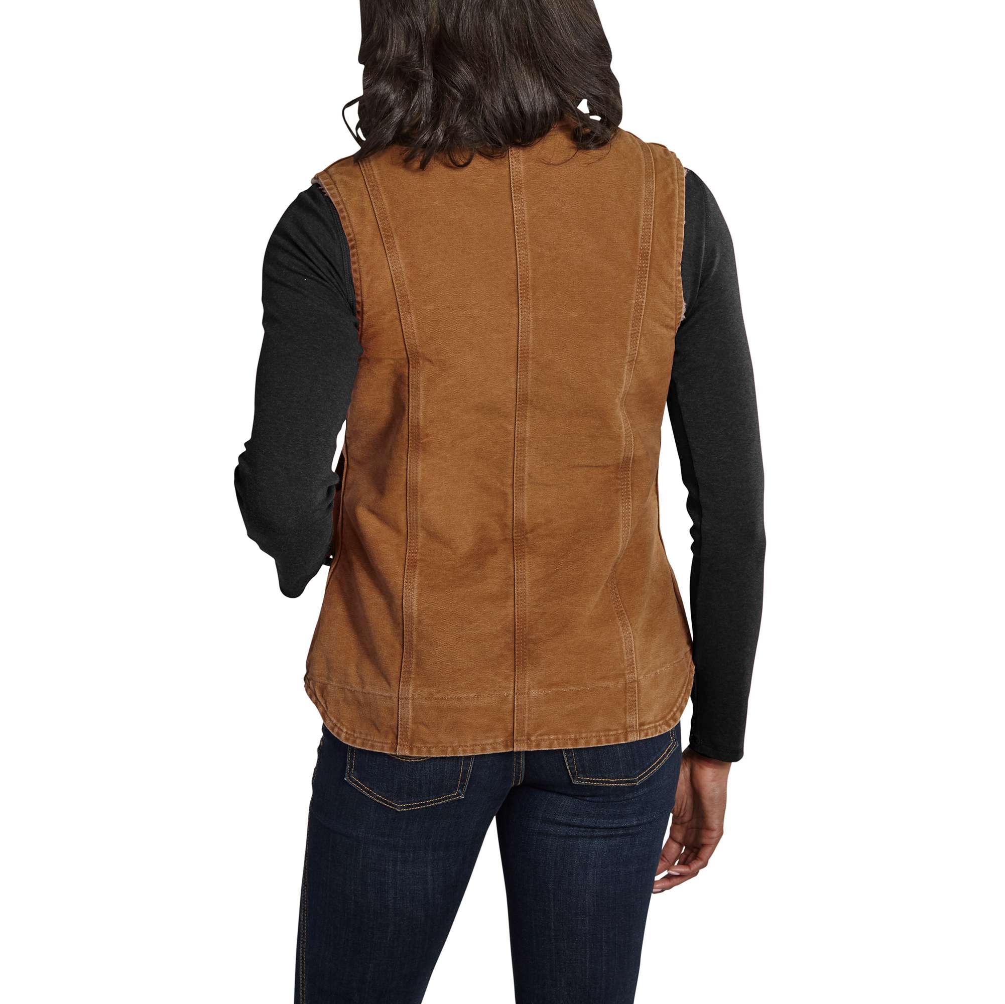 Sandstone Mock-Neck Vest/Sherpa-Lined - Image 2
