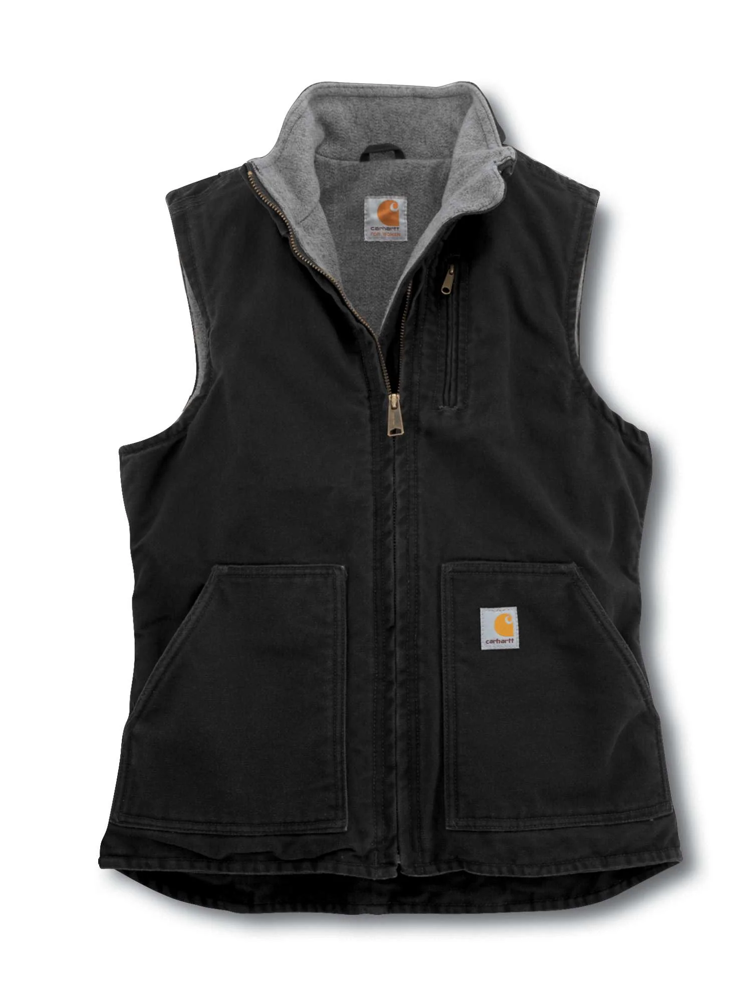 Sandstone Mock-Neck Vest/Sherpa-Lined