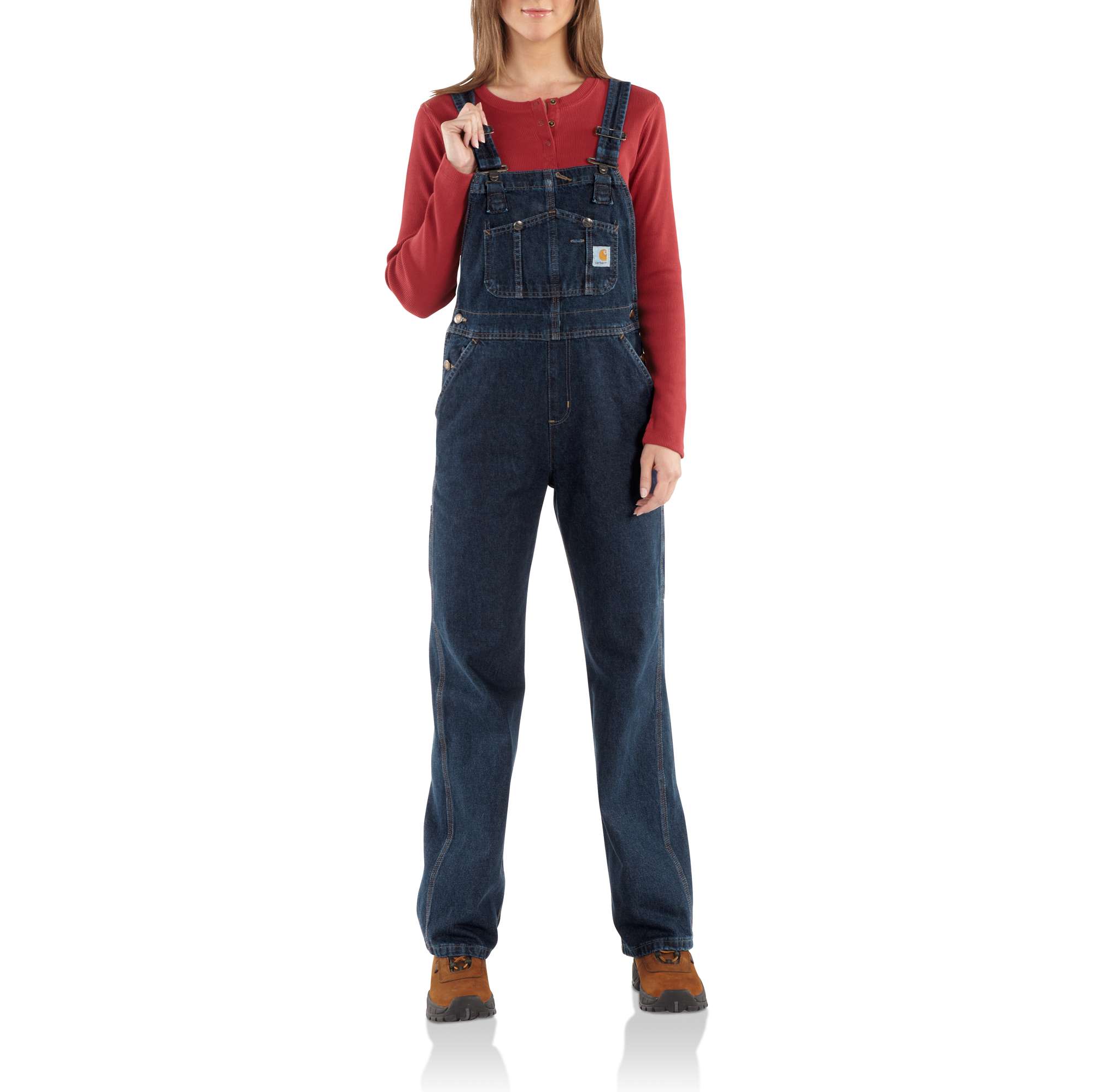 Washed Denim Bib Overall - Straight Leg / Unlined