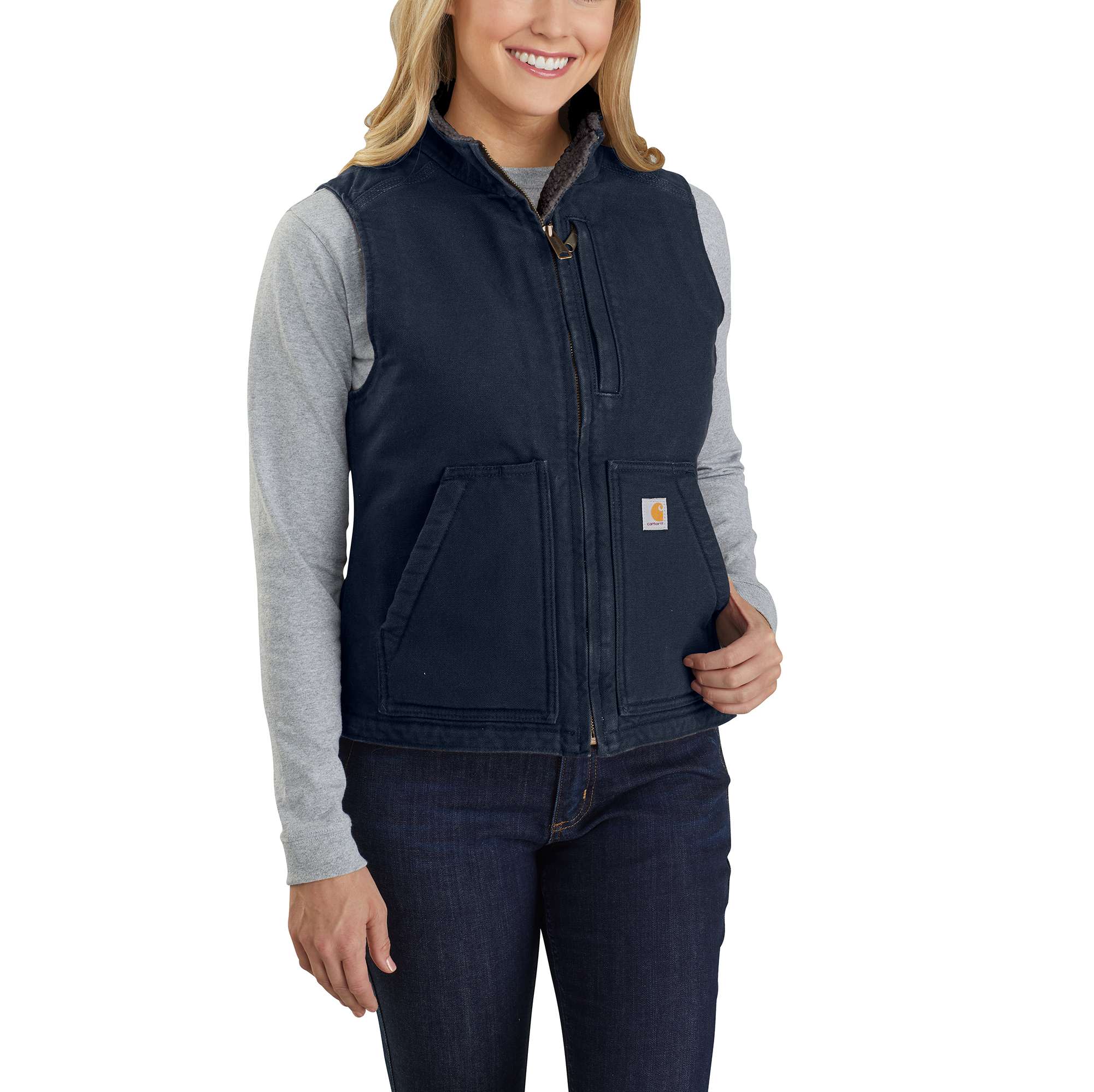 Washed Duck Mock Neck Vest