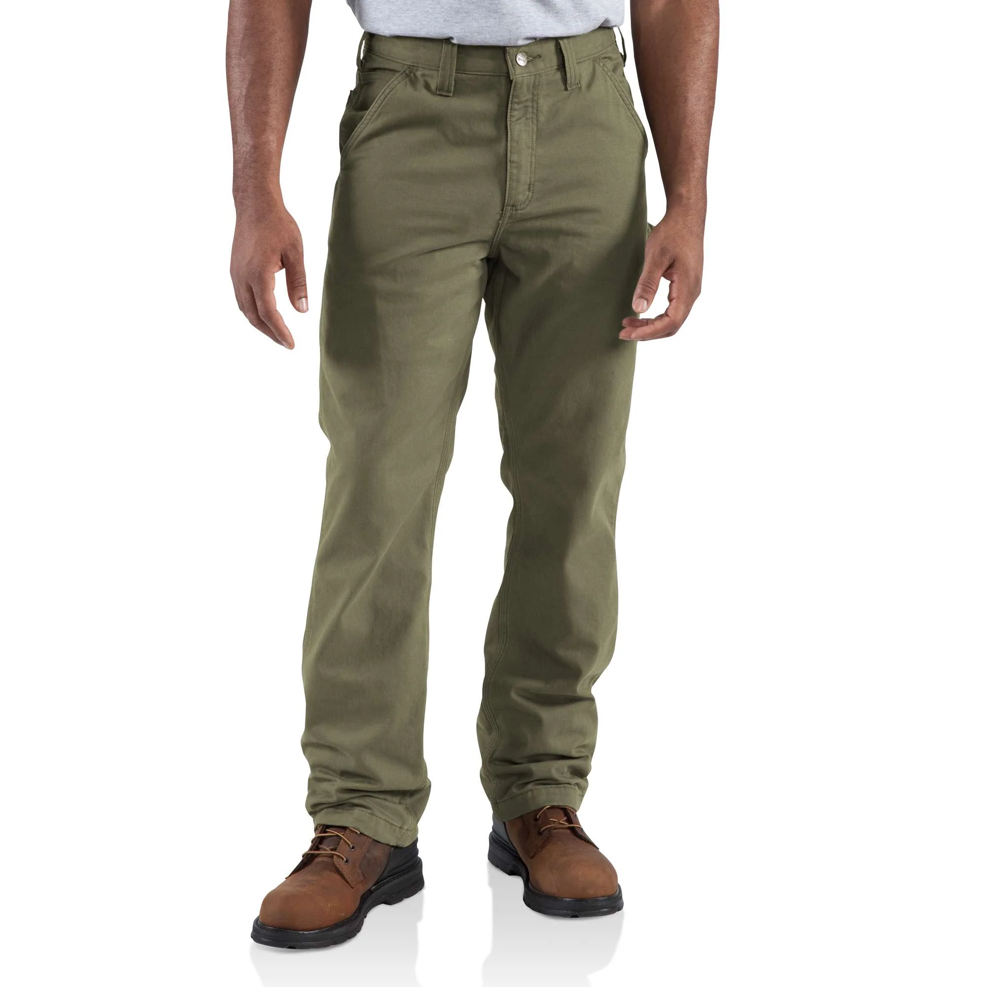 Washed-Twill Dungaree/Flannel Lined Pant - Image 2