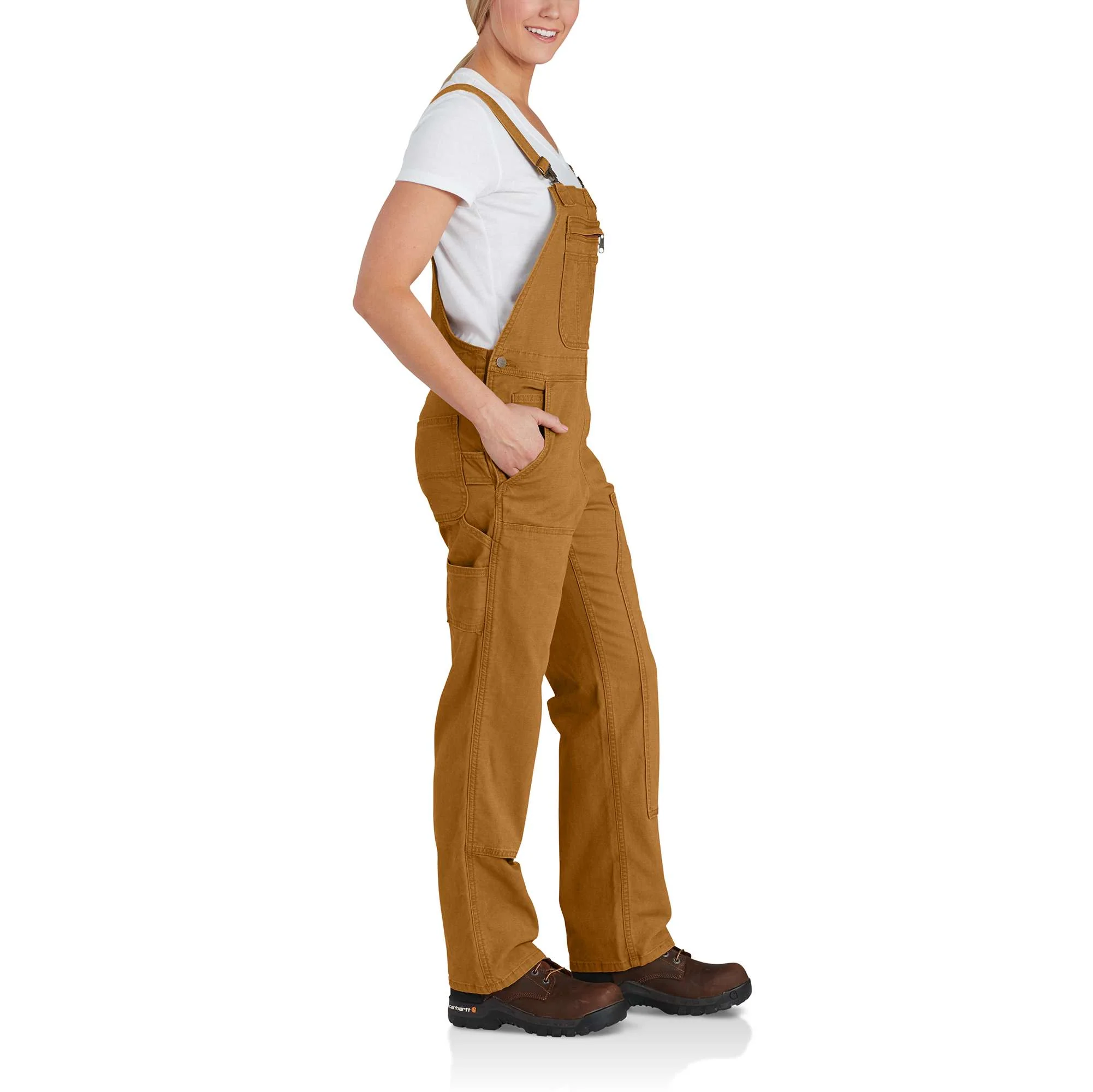 Women's Rugged Flex® Loose Fit Canvas Bib Overall - Image 4