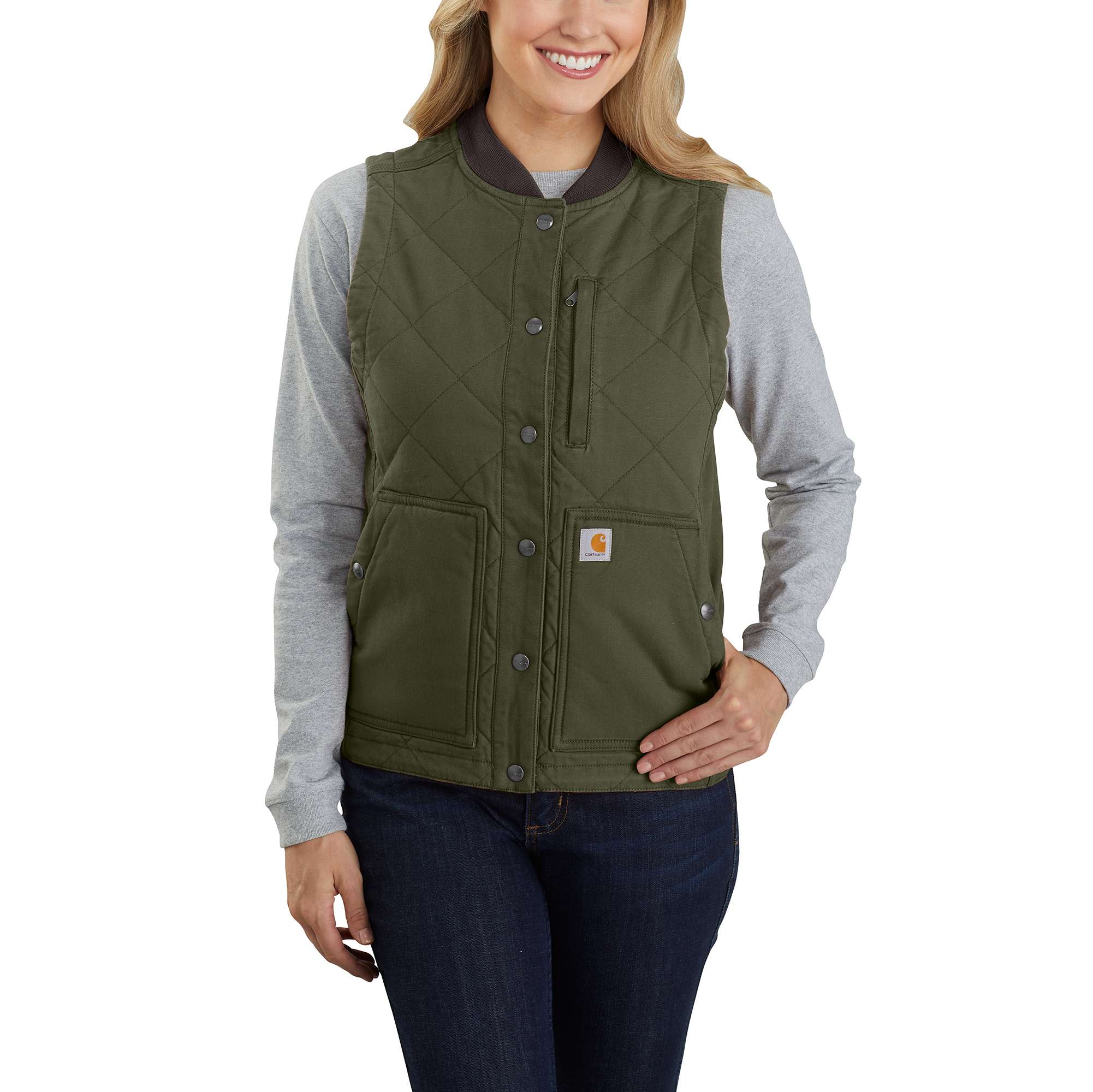 Women's Rugged Flex® Relaxed Fit Canvas Insulated Rib Collar Vest